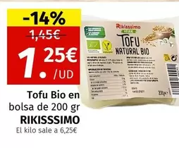 Oferta de Bio - Tofu Bio En Bolsa por 1,25€ en Maskom Supermercados