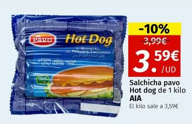 Oferta de Free - Salchicha Pavo Hot Dog por 3,59€ en Maskom Supermercados