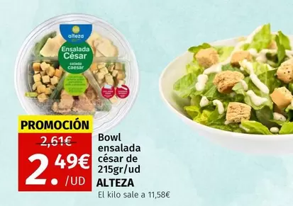 Oferta de Alteza - Bowl Ensalada César De 215gr/ud por 2,49€ en Maskom Supermercados