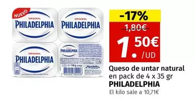 Oferta de Philadelphia - Queso De Untar Natural En Pack por 1,5€ en Maskom Supermercados