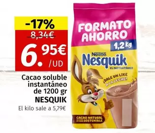 Oferta de Nesquik - Cacao Soluble Instantaneo De 1200 Gr por 6,95€ en Maskom Supermercados