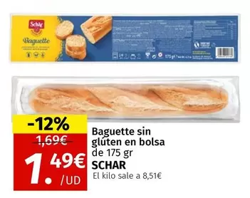 Oferta de Schär - Baguette Sin Gluten En Bolsa por 1,49€ en Maskom Supermercados