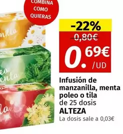 Oferta de Alteza - Infusión De Manzanilla, Menta Poleo O Tila por 0,69€ en Maskom Supermercados