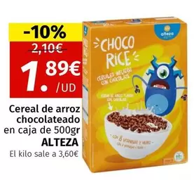 Oferta de Alteza - Cereal De Arroz Chocolateado En Caja por 1,89€ en Maskom Supermercados