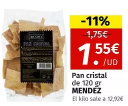 Oferta de Mendez - Pan Cristal por 1,55€ en Maskom Supermercados