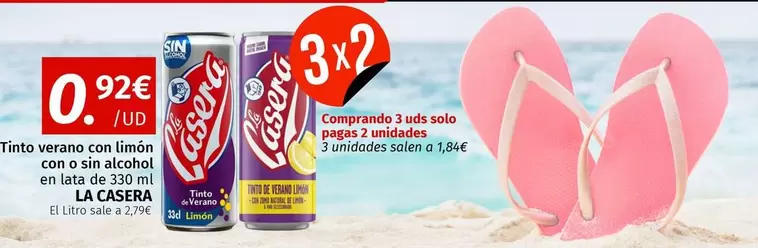 Oferta de La Casera - Tinto Verano Con Limon Con O Sin Alcool por 1,65€ en Maskom Supermercados