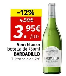 Oferta de Barbadillo - Vino Blanco por 3,95€ en Maskom Supermercados