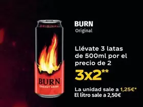 Oferta de Burn -  Llevate 3 Latas De 500ml Por El Precio De 2 por 1,25€ en Maskom Supermercados