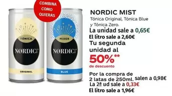Oferta de Nordic Mist - Tonica Original por 2,6€ en Maskom Supermercados