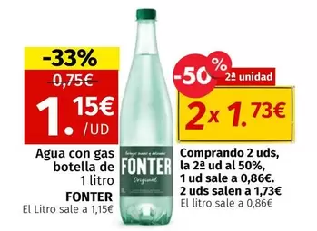 Oferta de Fonter - Agua Con Gas Botella por 1,75€ en Maskom Supermercados