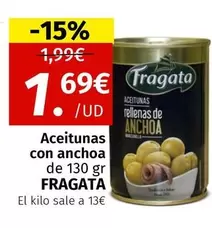 Oferta de Fragata - Aceitunas Con Anchoa por 1,69€ en Maskom Supermercados