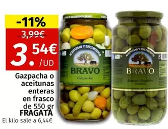 Oferta de Fragata - Gazpacha o aceitunas enteras en frasco por 3,54€ en Maskom Supermercados