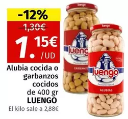 Oferta de Luengo - Alubia Cocida O Garbanzos Cocidos por 1,15€ en Maskom Supermercados