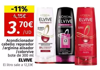 Oferta de L'Oréal - Acondicionador Cabello/ Reparador por 3,7€ en Maskom Supermercados