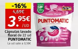 Oferta de Punto Matic - Cápsulas Lavado Floral De 22 Ud por 3,95€ en Maskom Supermercados