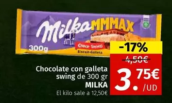 Oferta de Milka - Chocolate Con Galleta Swing por 3,75€ en Maskom Supermercados