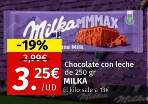 Oferta de Milka - Chocolate Con Leche por 3,25€ en Maskom Supermercados