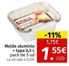 Oferta de Molde Aluminio + Tapa por 1,55€ en Maskom Supermercados