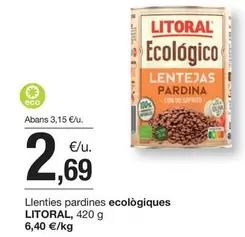 Oferta de Litoral - Llenties Pardines Ecologiques por 2,69€ en BonpreuEsclat