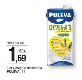 Oferta de Puleva - Llet Omega 3 Desnatada por 1,69€ en BonpreuEsclat
