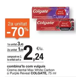 Oferta de Colgate - Crema Dental Max White Carbon O Purple Reveal por 3,45€ en BonpreuEsclat