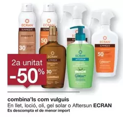 Oferta de Ecran - En Llet, Locio, Oli, Gel Solar O Aftersun en BonpreuEsclat