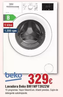Oferta de Beko - Lavadora BM 1WFT3922W por 329€ en Froiz