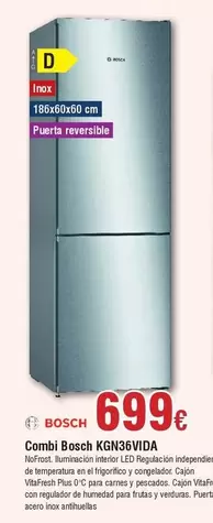 Oferta de Bosch - Combi Kgn36vida por 699€ en Froiz