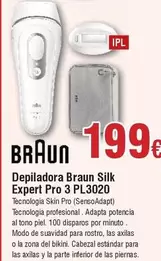 Oferta de Braun - Depiladora Silk Expert Pro 3 PL3020 por 199€ en Froiz