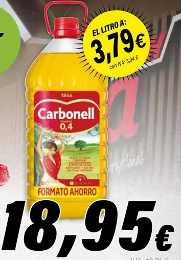 Oferta de Carbonell - Aceite Oliva por 18,95€ en Cash Ifa