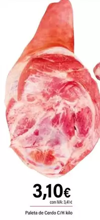 Oferta de Paleta De Cerdo C/h Kilo por 3,1€ en Cash Ifa