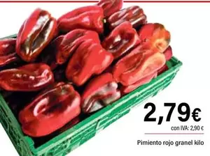 Oferta de Pimiento Rojo Granel Kilo por 2,79€ en Cash Ifa