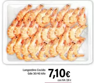 Oferta de Langostino Cocido por 7,1€ en Cash Ifa