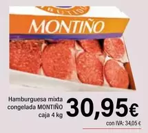 Oferta de Montiño - Hamburguesa Mixta Congelada por 30,95€ en Cash Ifa