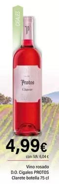 Oferta de Protos - Vino Rosado D.O. Cigales por 4,99€ en Cash Ifa