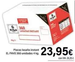 Oferta de Instant - Placas Lasaña Instant por 23,95€ en Cash Ifa