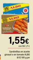 Oferta de Albo - Sardinillas En Aceite Girasol O En Tomate por 1,55€ en Cash Ifa
