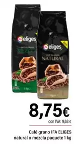 Oferta de Ifa Eliges - Cafe Grano Natural O Mezcla Paquete por 8,75€ en Cash Ifa