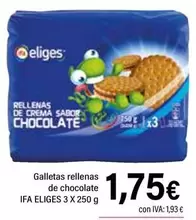 Oferta de Ifa Eliges - Galletas Rellenas De Chocolate por 1,75€ en Cash Ifa