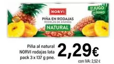 Oferta de Norvi - Pina Al Natural Rodajas por 2,29€ en Cash Ifa
