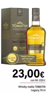 Oferta de Tomatin - Whisky Malta Legacy por 23€ en Cash Ifa