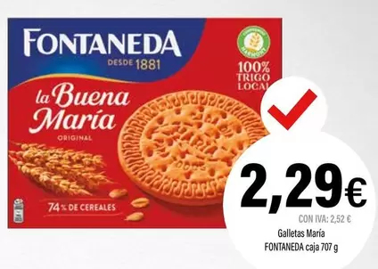 Oferta de Fontaneda - Galletas Maria por 2,29€ en Cash Ifa