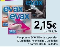 Oferta de Evax - Compresas Liberty Super Alas por 2,15€ en Cash Ifa