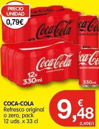 Oferta de Coca-Cola - Refresco Original O Zero por 9,48€ en CashDiplo