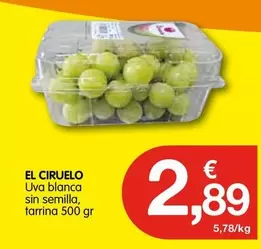 Oferta de Uva Blanca Sin Semilla Tarrina por 2,89€ en CashDiplo