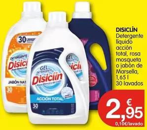 Oferta de Disiclin - Detergente Liquido Accion Total, Rosa Mosqueta O Jabon De Marsella por 2,95€ en CashDiplo