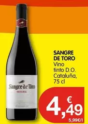 Oferta de Sangre de Toro - Vino Tinto D.o. Cataluna por 4,49€ en CashDiplo