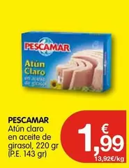 Oferta de Pescamar - Atun Claro En Aceite De Girasol por 1,99€ en CashDiplo