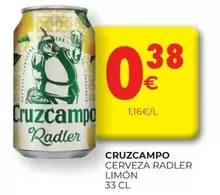 Oferta de Cruzcampo - Cerveza Radler Limon por 0,38€ en CashDiplo
