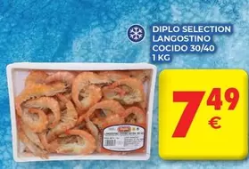 Oferta de Diplo Selection - Langostino Cocido 30/40 por 7,49€ en CashDiplo